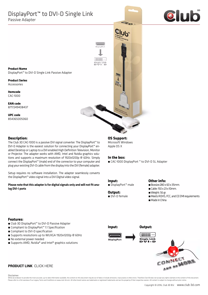 Página 1 del manual Manual de usuario CLUB3D CAC-1000