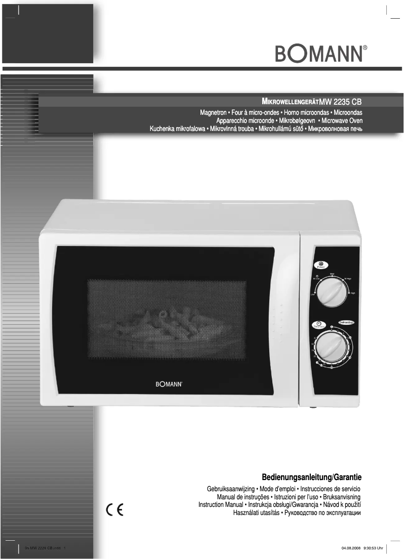 Page 1 de la notice Manuel utilisateur Bomann MW 2235 CB