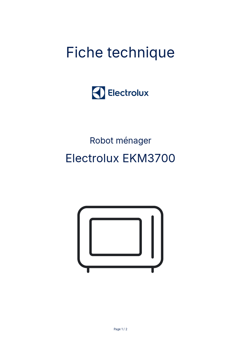 Image de la première page du manuel de l'appareil EKM3700