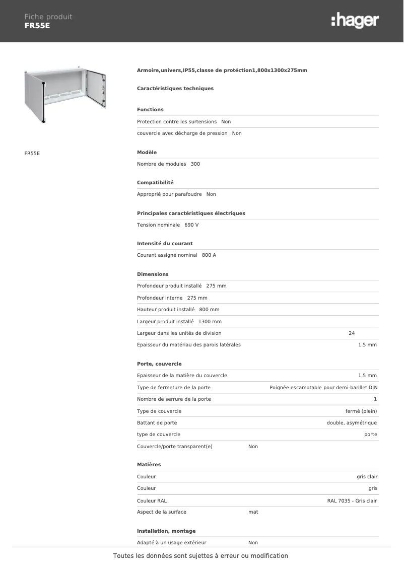 Image de la première page du manuel de l'appareil FR55E