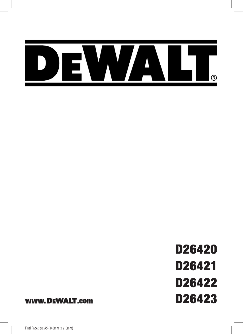 Image de la première page du manuel de l'appareil D26422