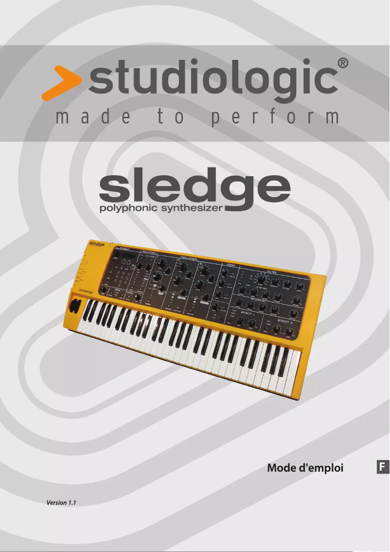 Page n°1 - Manuel utilisateur Studiologic Sledge 2.0