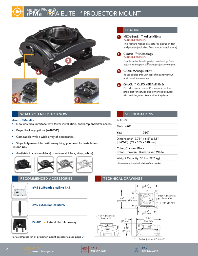 Page n°1 - Manuel utilisateur Chief RPMA196