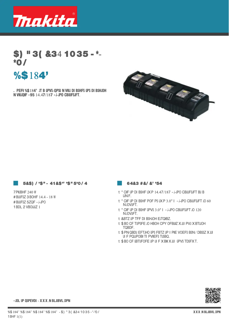 Page 1 de la notice Fiche technique Makita DC18SF