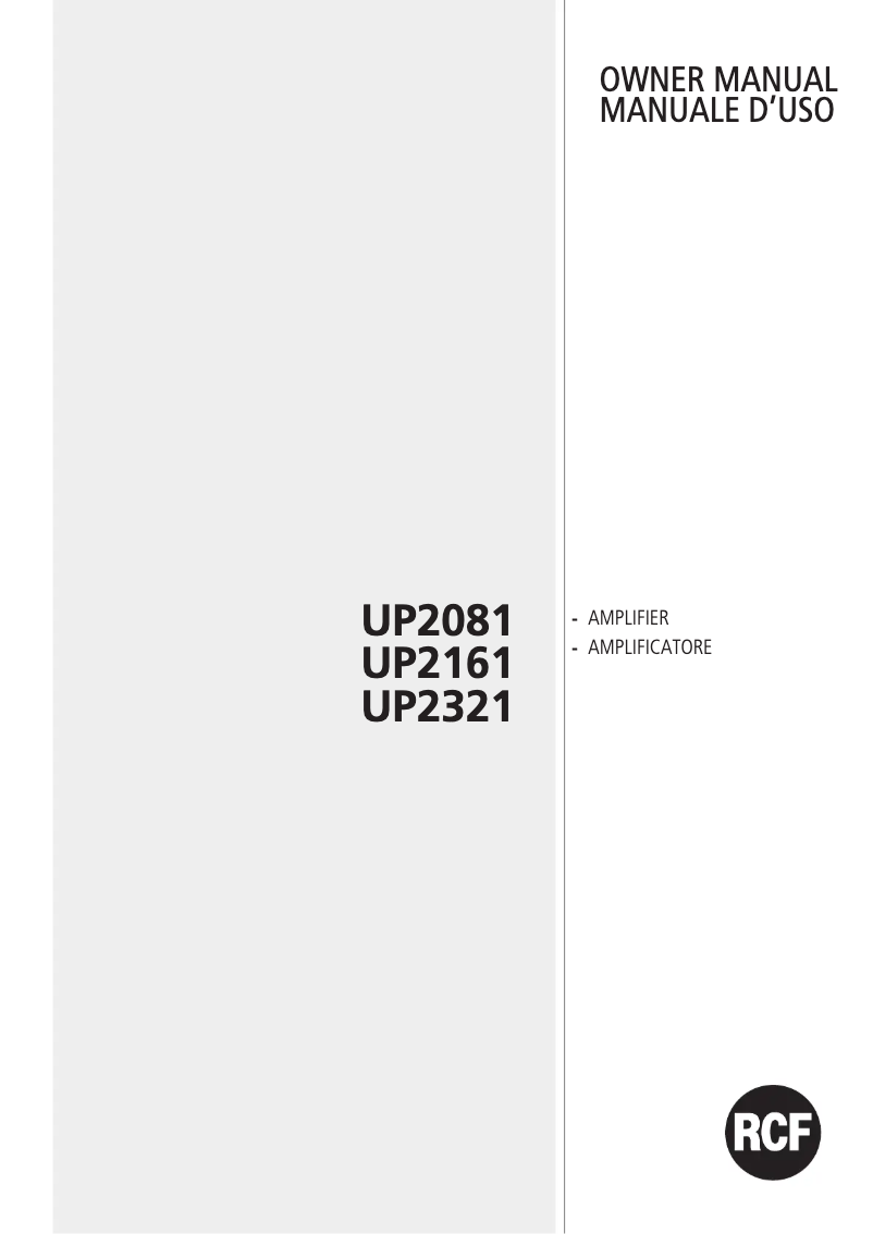 Image de la première page du manuel de l'appareil UP 2321