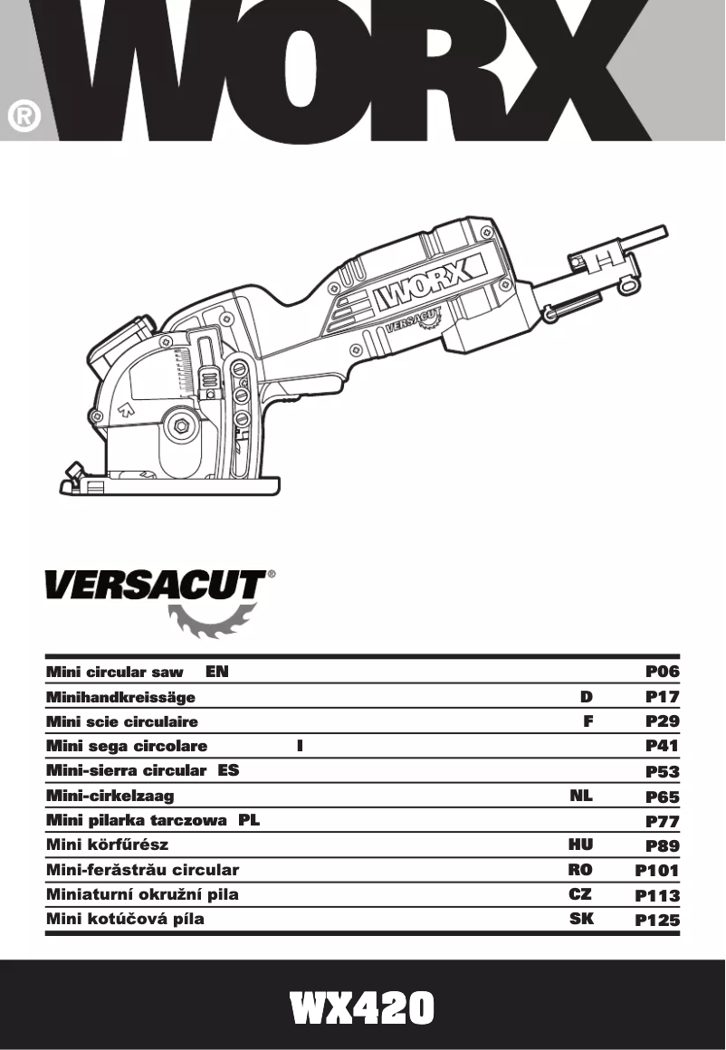Page 1 de la notice Manuel utilisateur Worx WX420