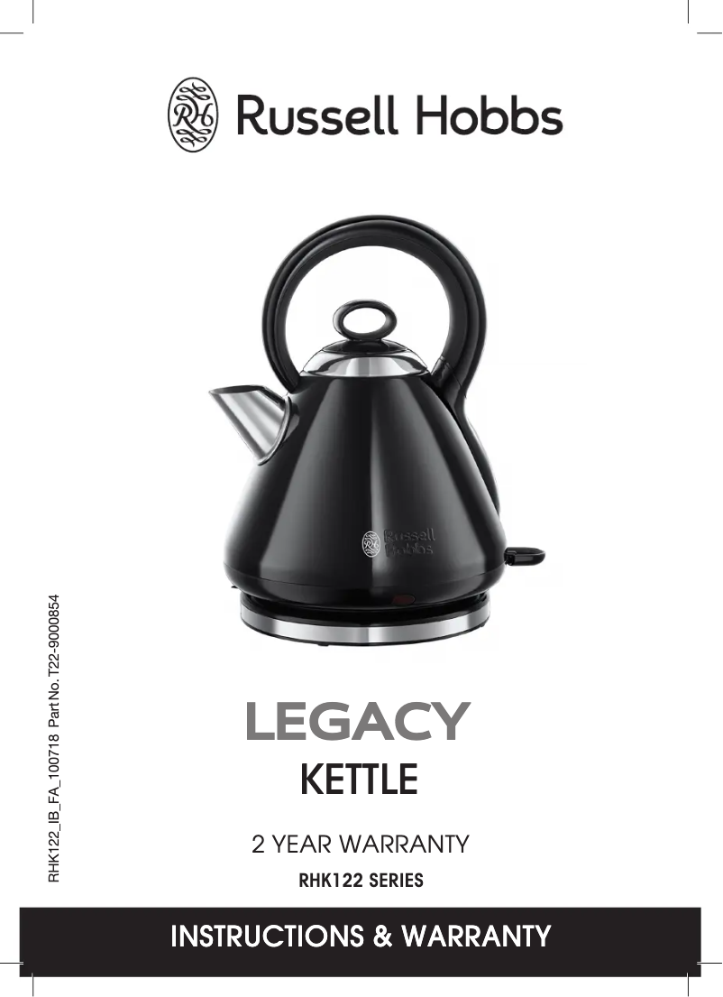 Image de la première page du manuel de l'appareil Legacy RHK122