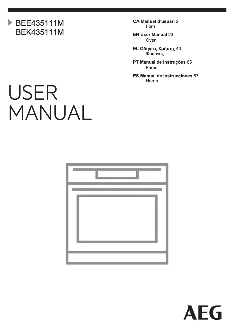 Page n°1 - Manuel utilisateur AEG BEE435111M