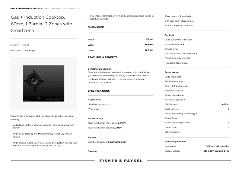 Image de la première page du manuel de l'appareil CGI603DNGTB4