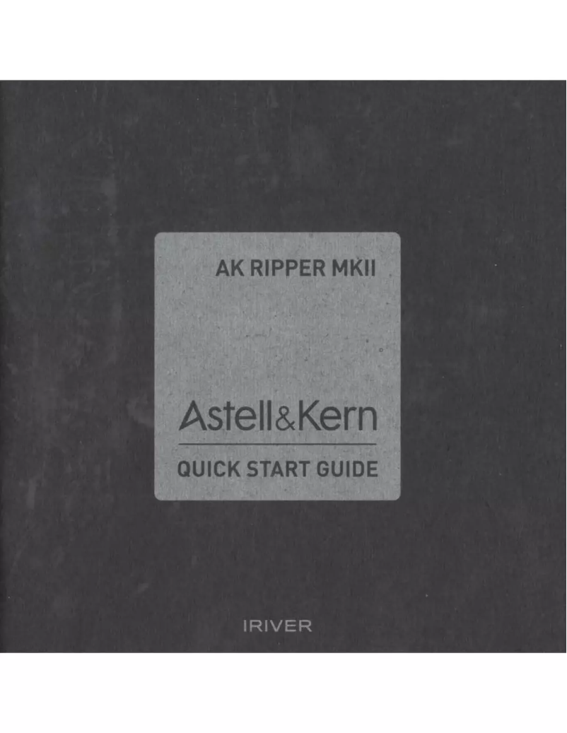 Page 1 de la notice Manuel utilisateur Astell&Kern AK Ripper MKII