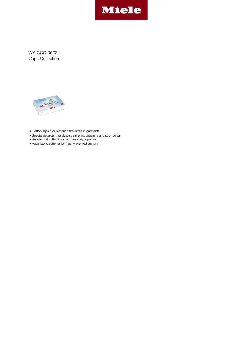 Page 1 of the manual User Manual Miele WA CCO 0601 L