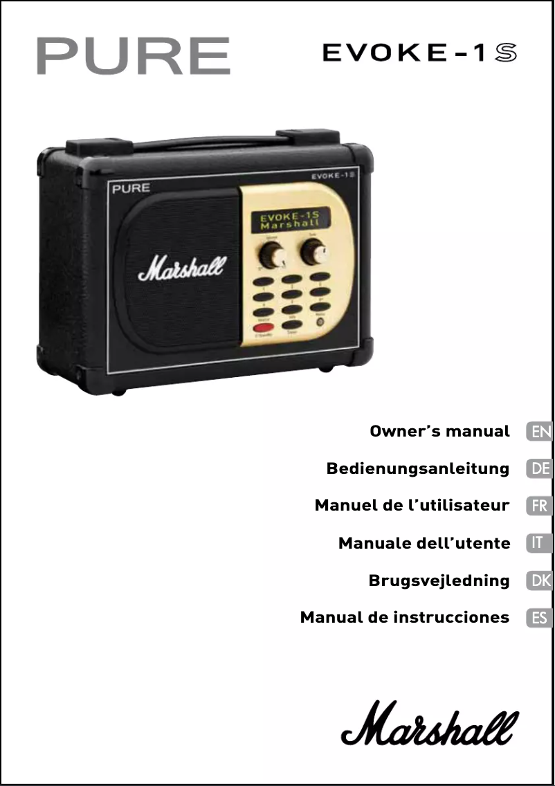 Page 1 de la notice Manuel utilisateur Pure Evoke-1S Marshall