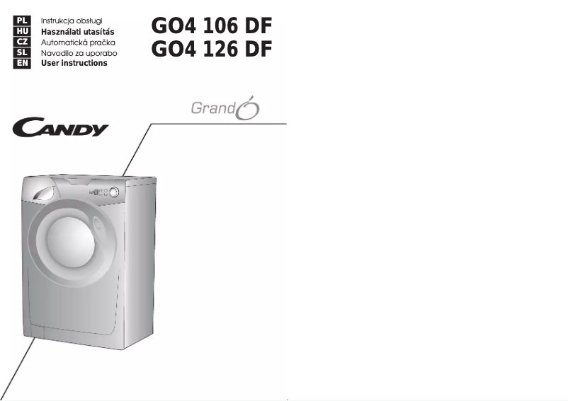 Page 1 de la notice Manuel utilisateur Candy GO4 106 DF