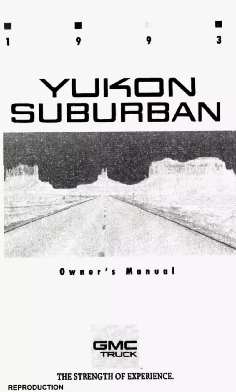 Page 1 de la notice Manuel utilisateur GMC Yukon (1993)