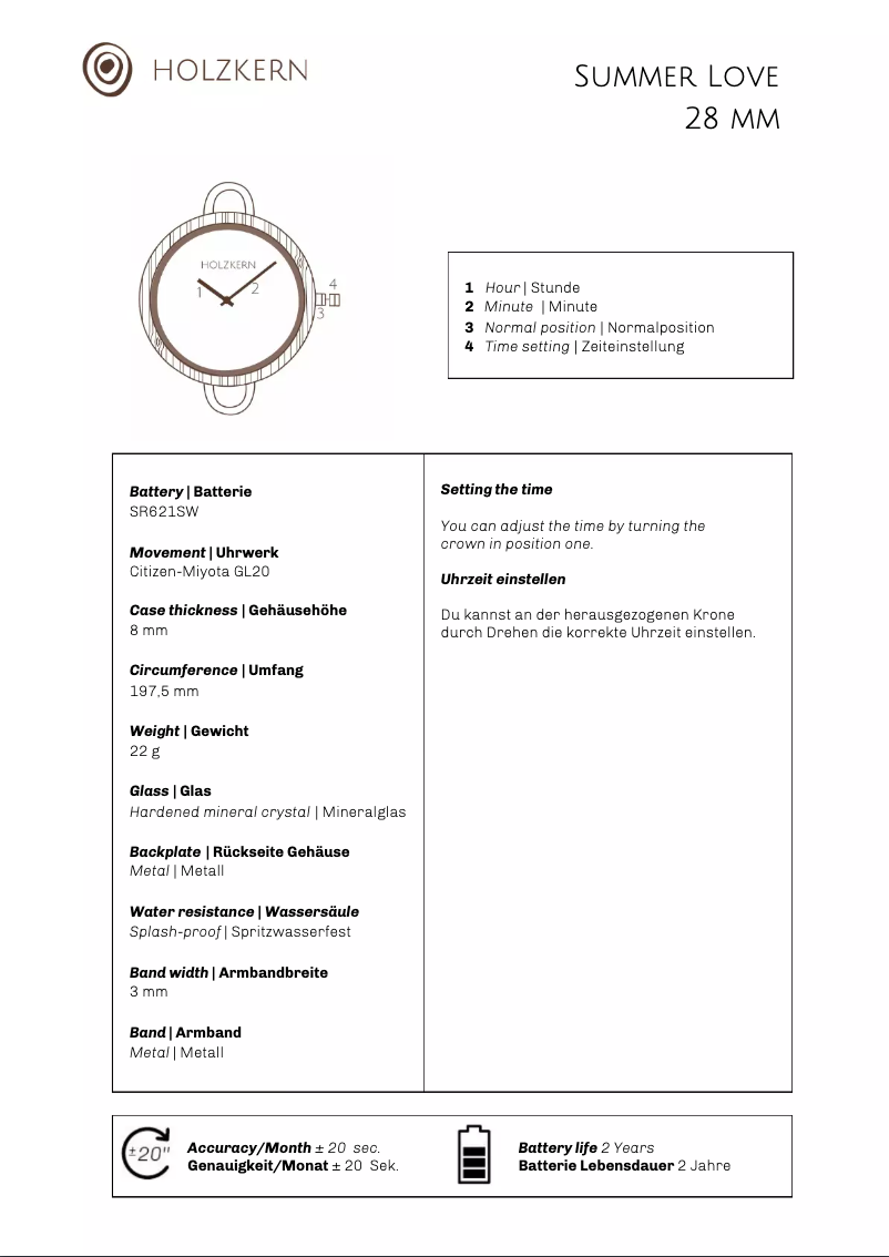 Page n°1 - Manuel utilisateur Holzkern Yours