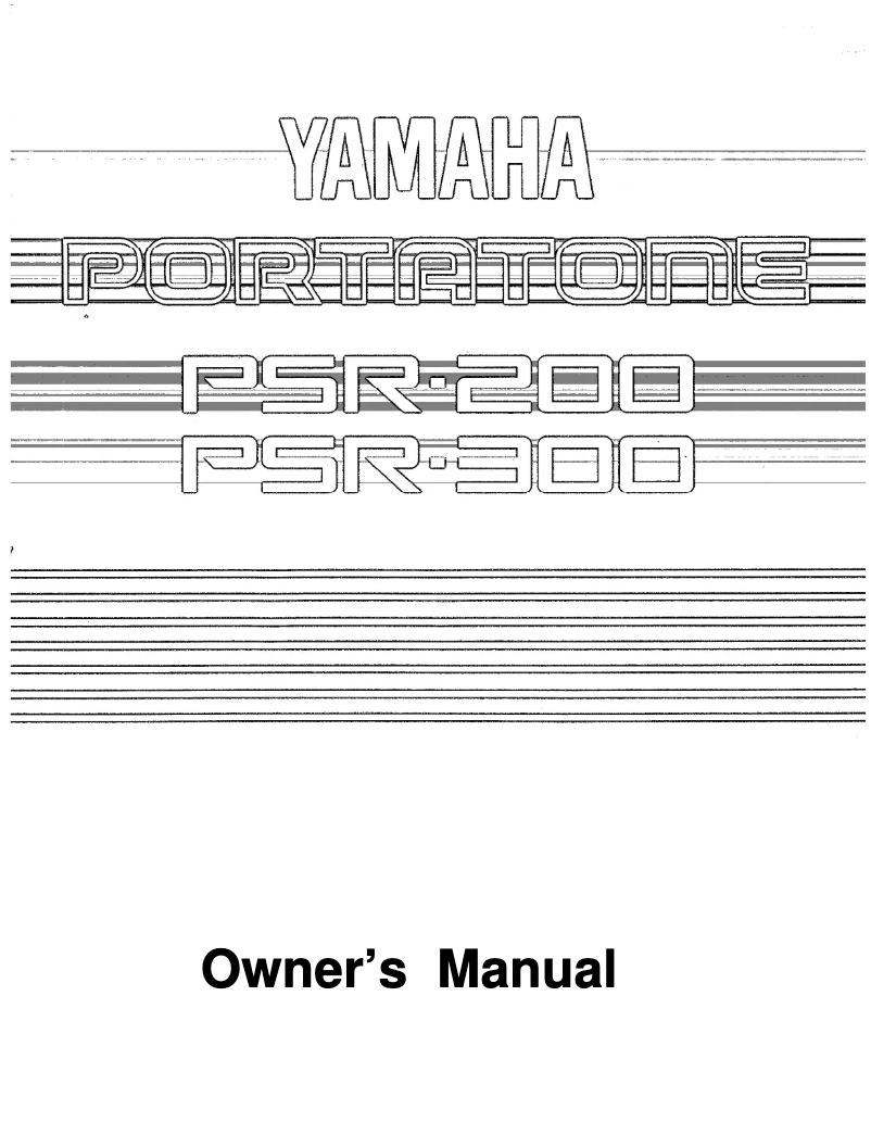 Page 1 de la notice Manuel utilisateur Yamaha Portatone PSR-200