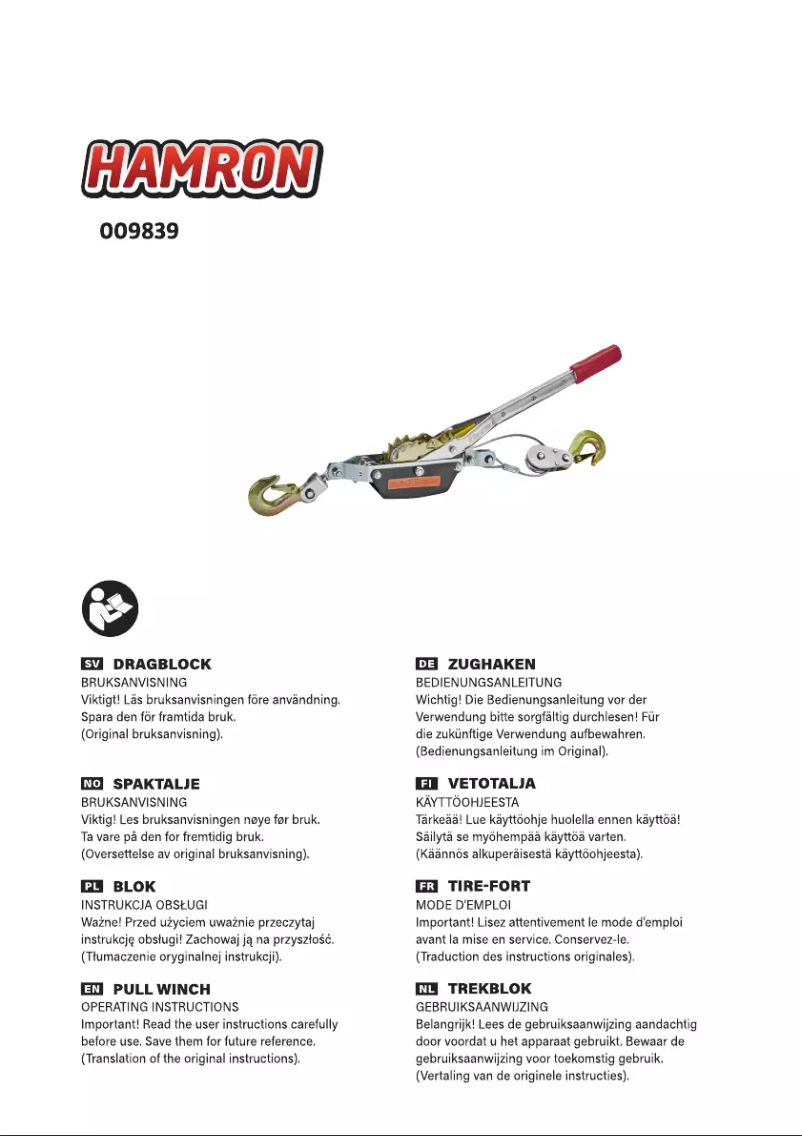 Image de la première page du manuel de l'appareil 009839
