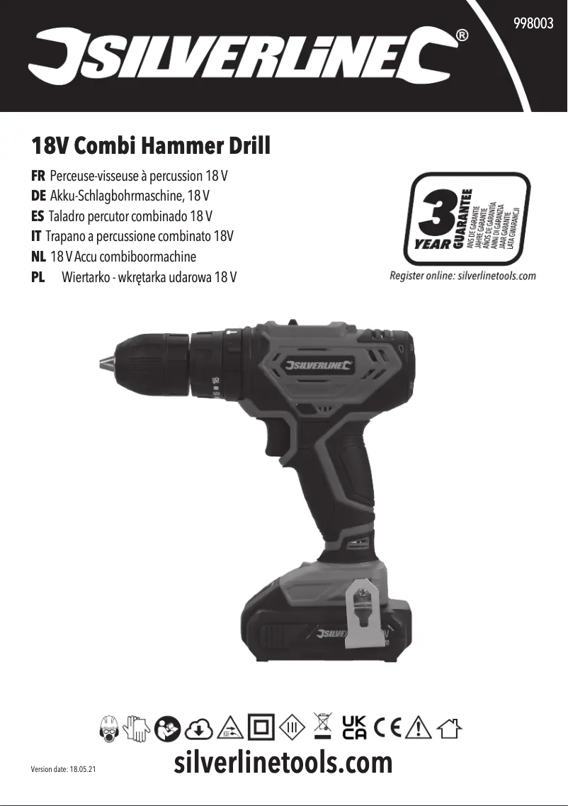 Page 1 de la notice Manuel utilisateur Silverline 998003