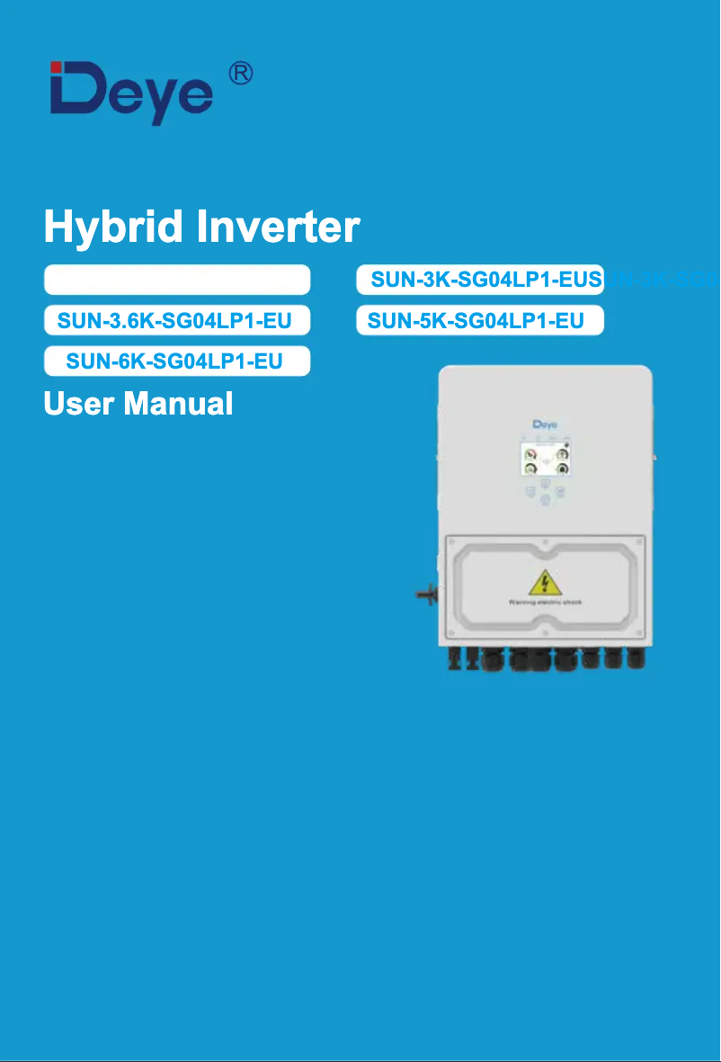 Page 1 de la notice Manuel utilisateur Deye SUN-3.6K-SG04LP1-EU