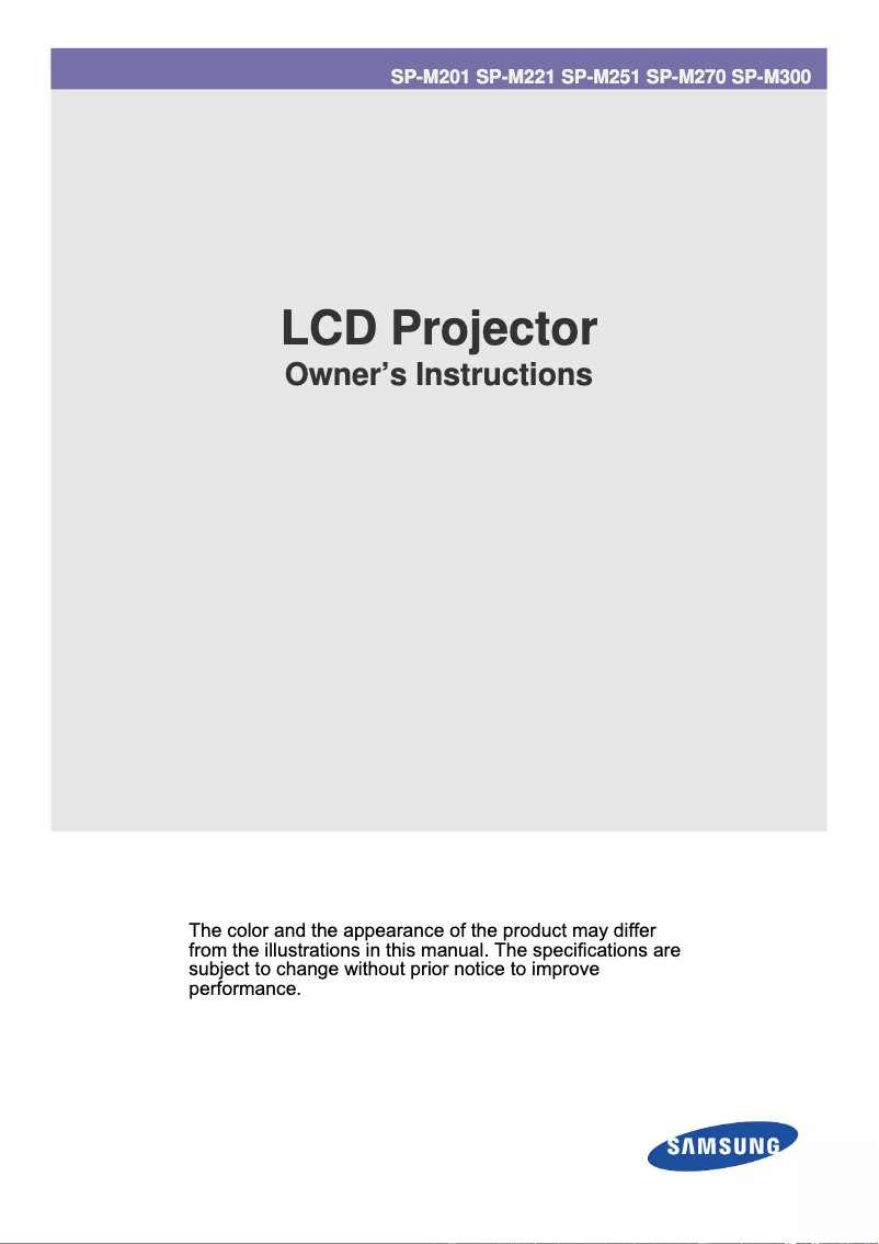 Page 1 de la notice Manuel utilisateur Samsung SP-M251