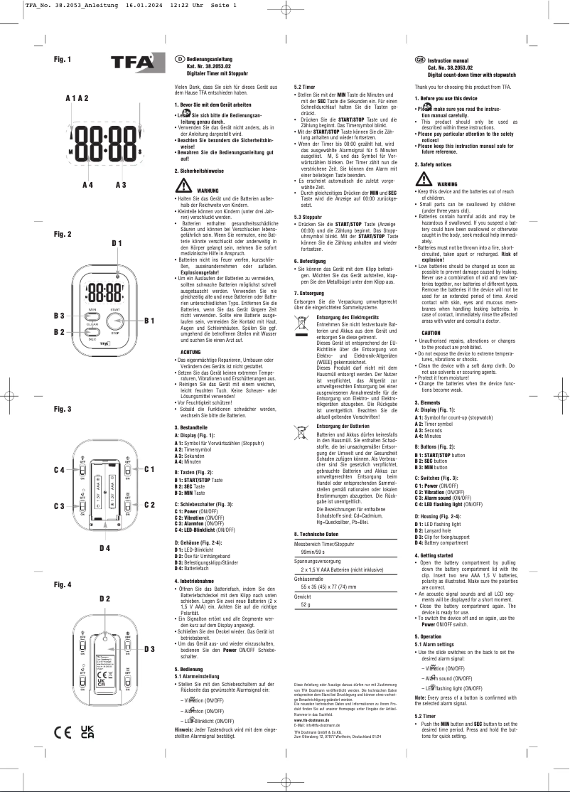Imagen de la primera página del manual del dispositivo 38.2053.02
