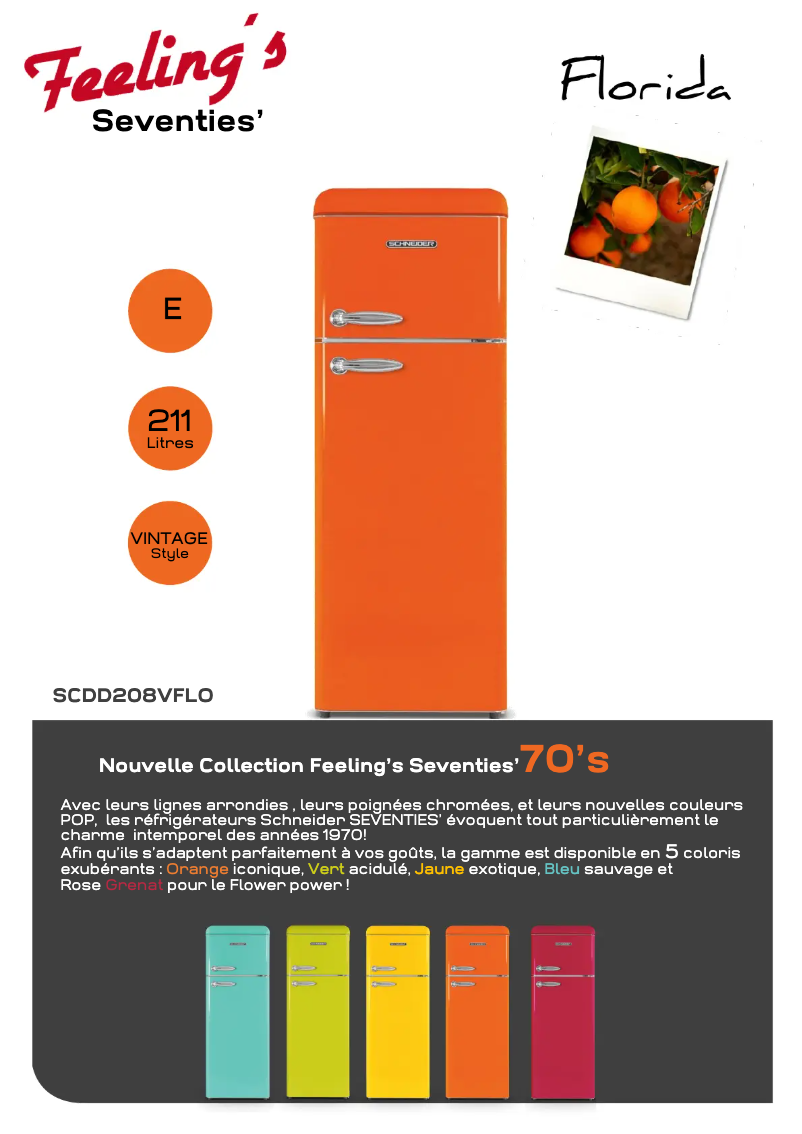 Page 1 de la notice Fiche technique Schneider SCDD208VFLO