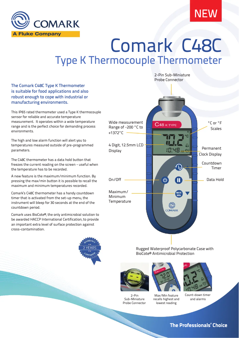 Page 1 de la notice Fiche technique Comark C48