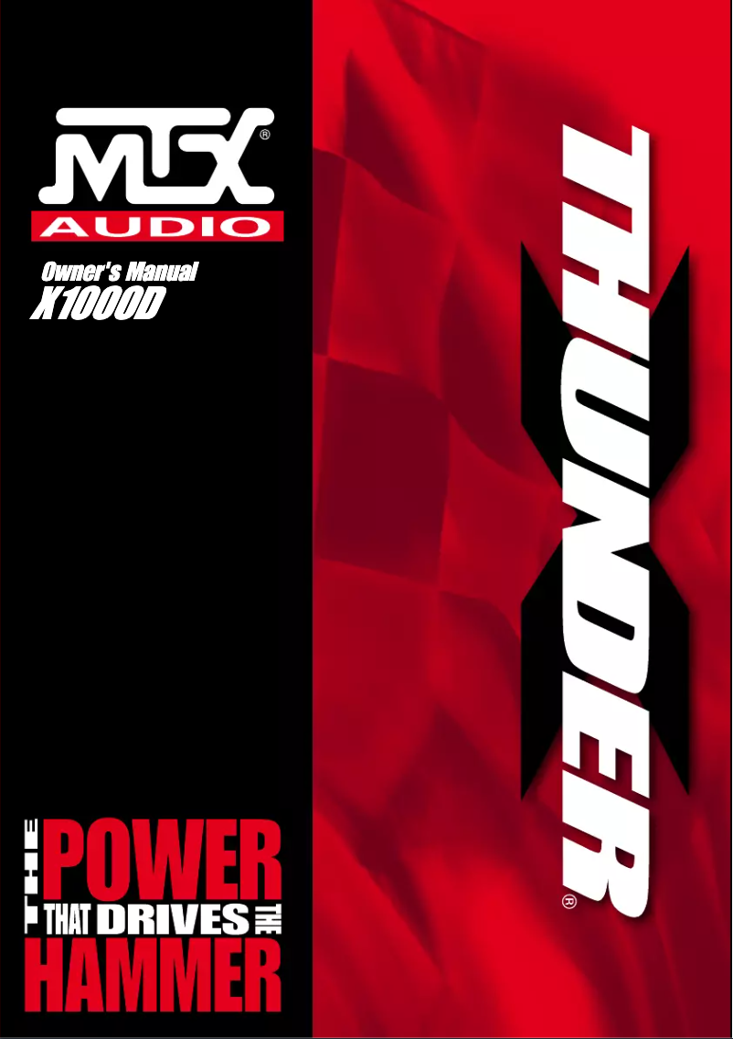 Page n°1 - Manuel utilisateur MTX Audio X1000D