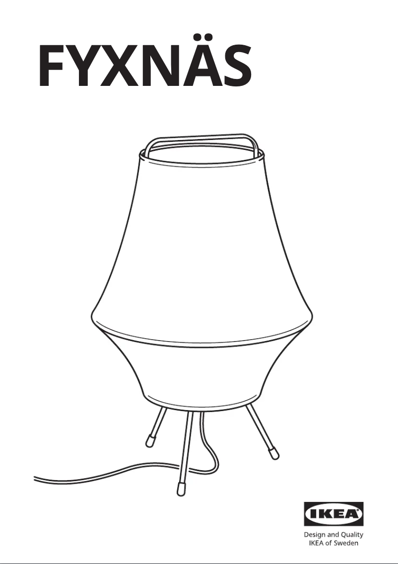 Page 1 de la notice Manuel utilisateur Ikea FYXNÄS 904.872.14