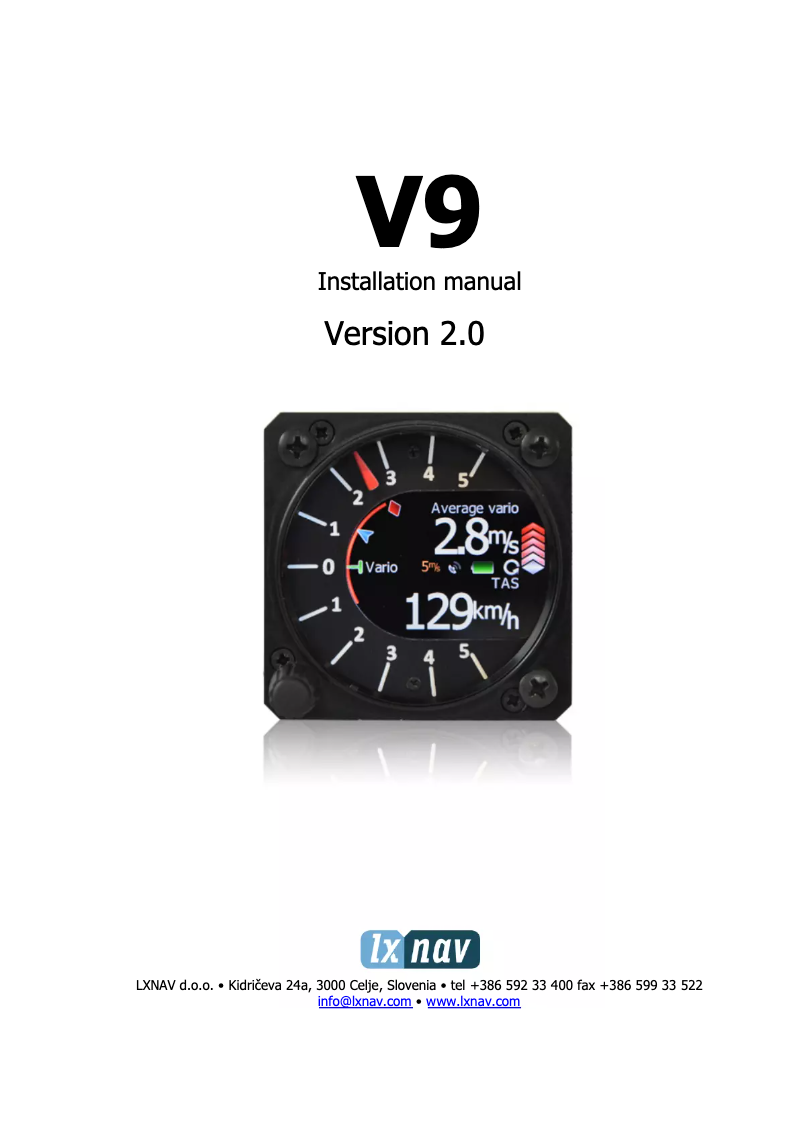 Page n°1 - Manuel utilisateur LXNAV V9