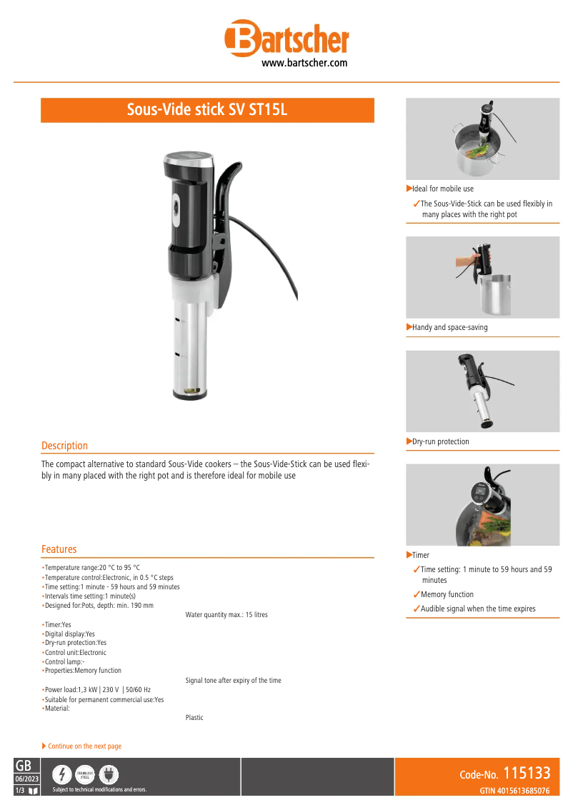 Image de la première page du manuel de l'appareil SV ST15L