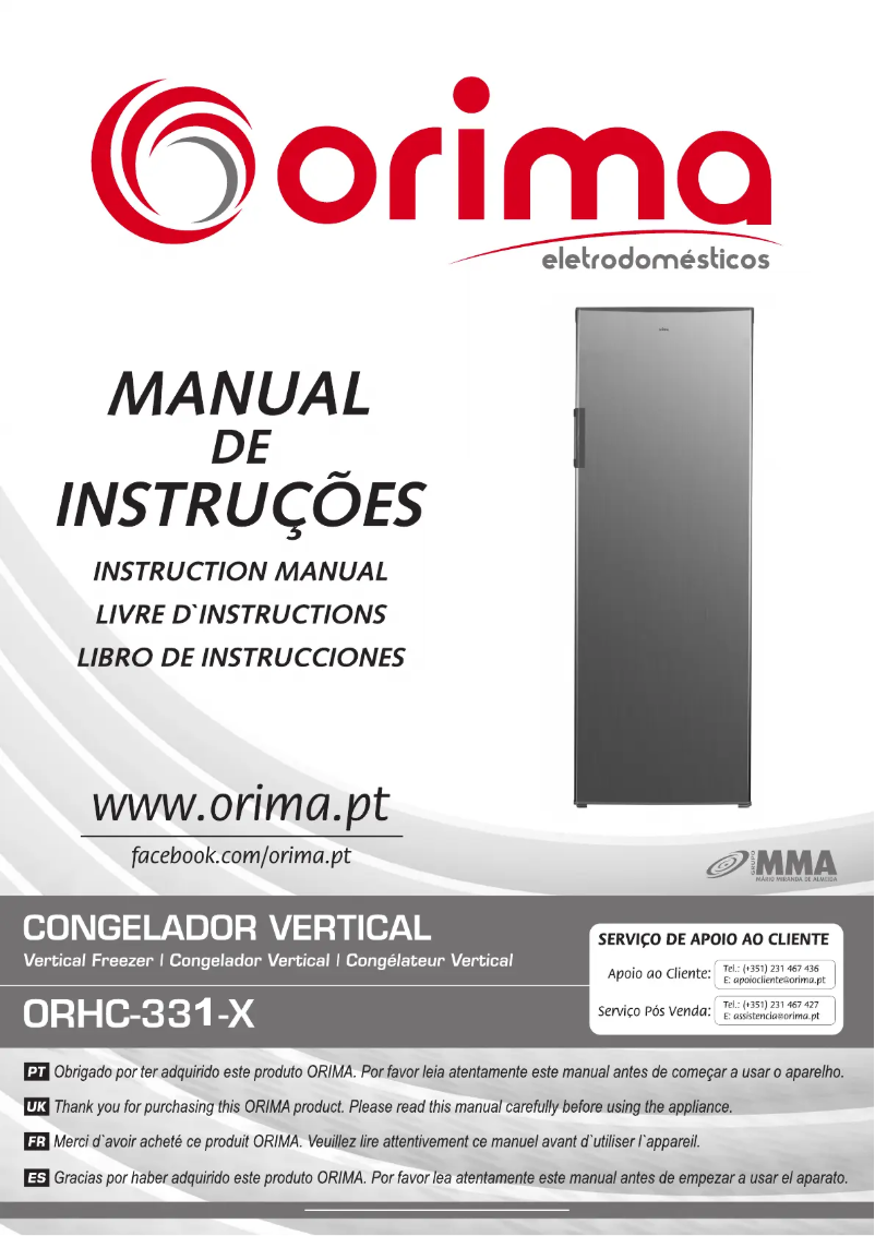Page 1 de la notice Manuel utilisateur Orima ORHC-331-X