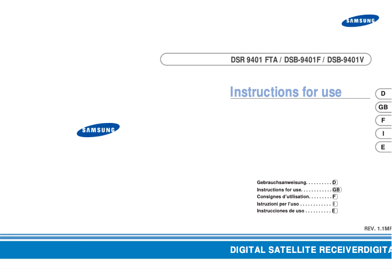 Page 1 de la notice Manuel utilisateur Samsung DSR 9401 FTA
