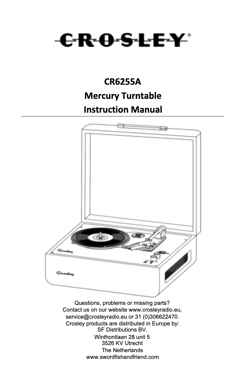 Page 1 de la notice Manuel utilisateur Crosley CR6255A