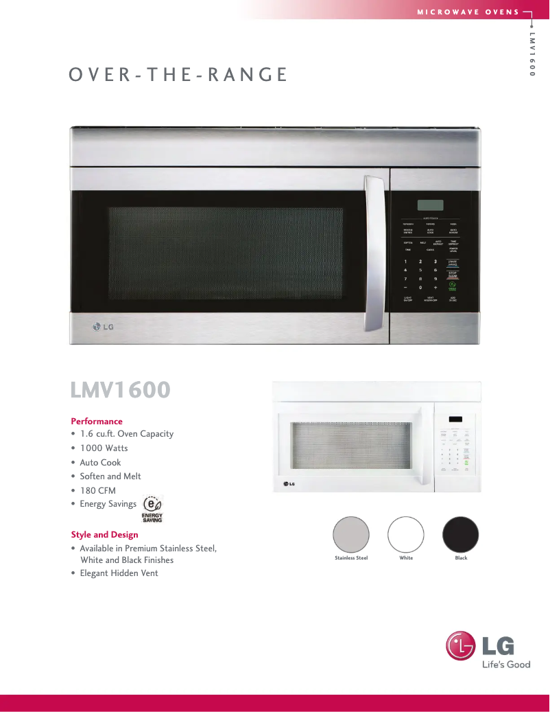 Image de la première page du manuel de l'appareil LMV1600SB