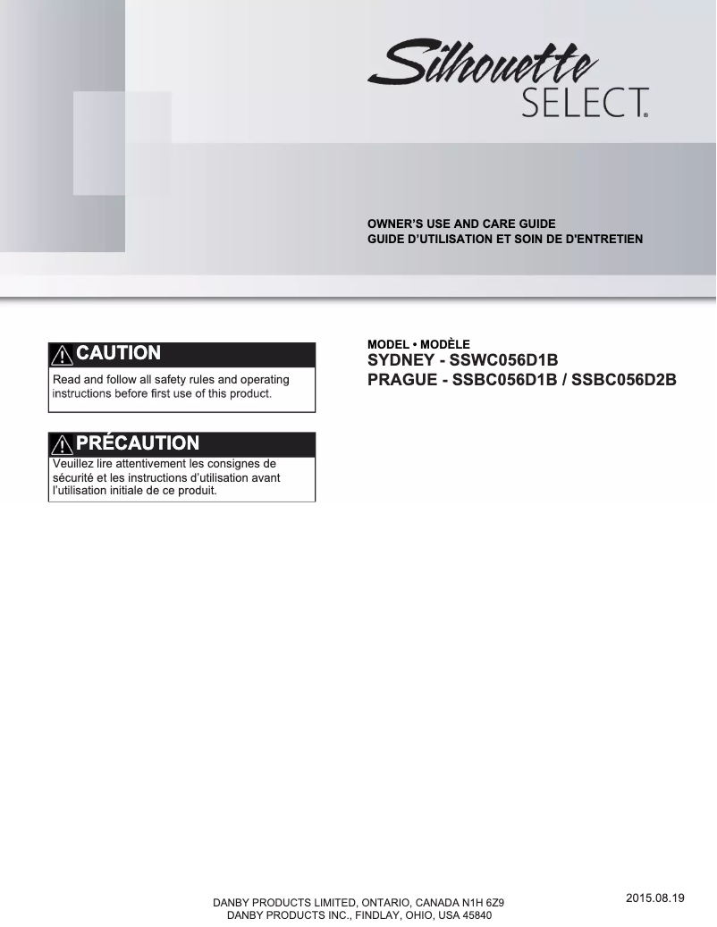 Page 1 de la notice Manuel utilisateur Danby Silhouette SSWC056D1BS