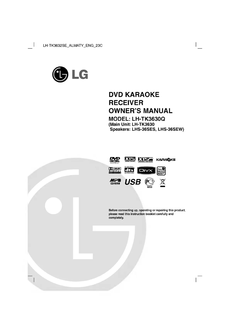 Página 1 del manual Manual de usuario LG LH-TK3632SE