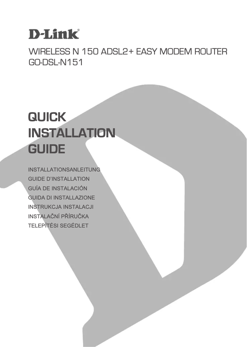 Page n°1 - Manuel utilisateur D-Link GO-DSL-N151
