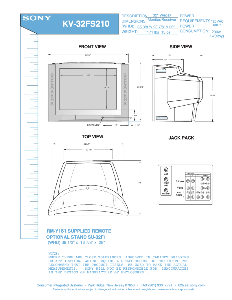 Image de la première page du manuel de l'appareil KV-32FS210