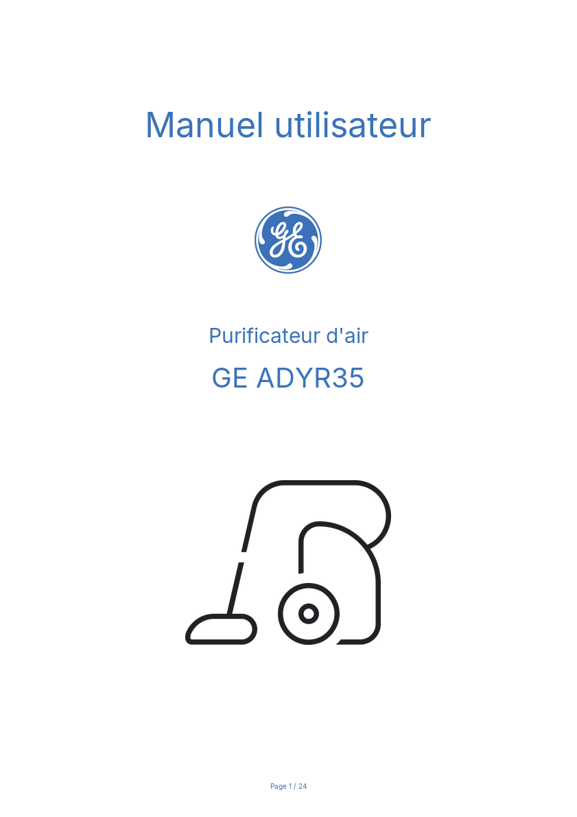 Image de la première page du manuel de l'appareil ADYR35