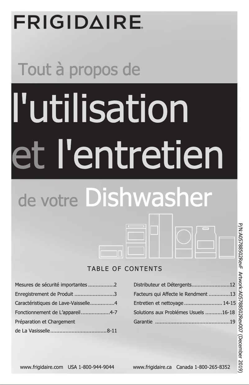 Page 1 de la notice Manuel utilisateur Frigidaire FGID2466QB