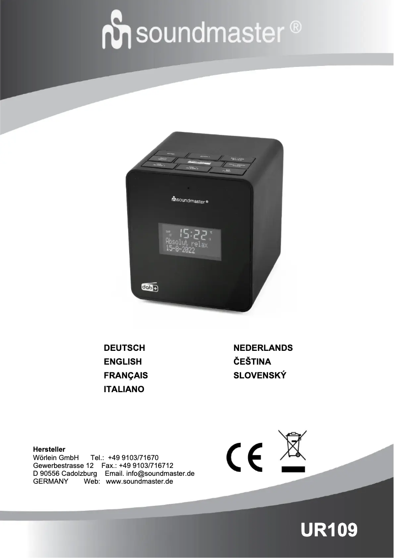 Image de la première page du manuel de l'appareil UR109