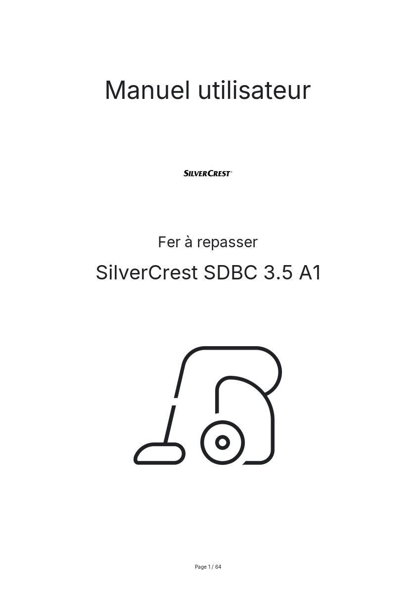 Image de la première page du manuel de l'appareil SDBC 3.5 A1