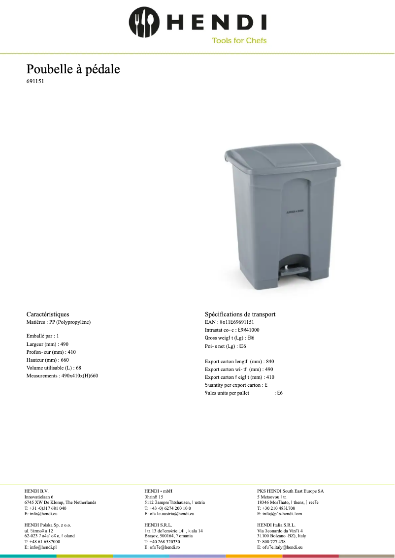 Page 1 de la notice Fiche technique AmerBox 691151