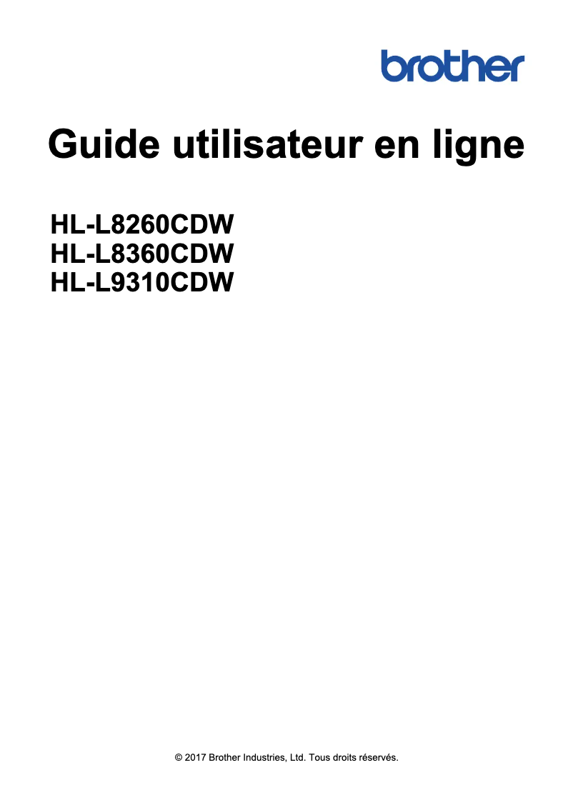 Page 1 de la notice Manuel utilisateur Brother HL-L8260CDW