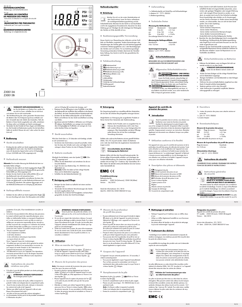 Image de la première page du manuel de l'appareil Z30013B
