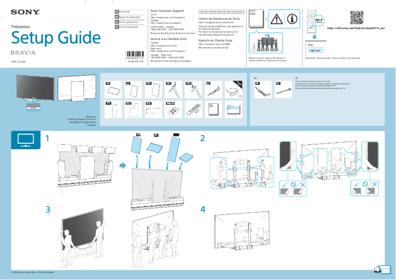 Page n°1 - Guide d'installation Sony Bravia XBR-100Z9D