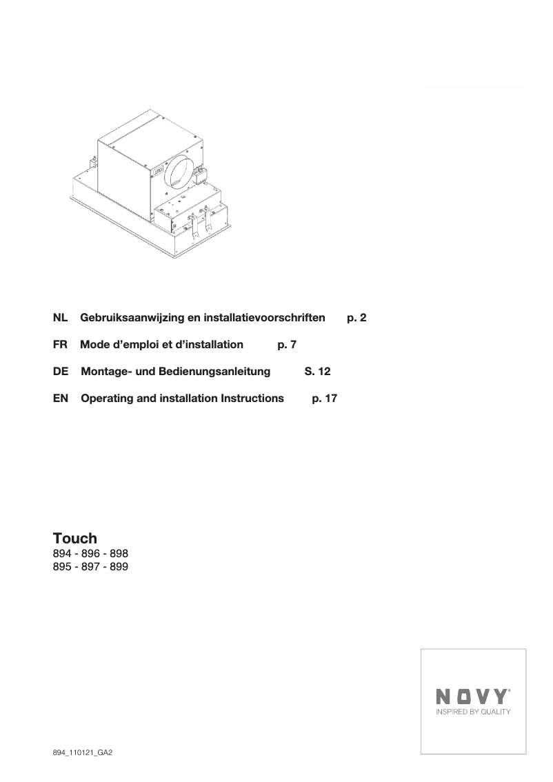 Image de la première page du manuel de l'appareil Touch 896