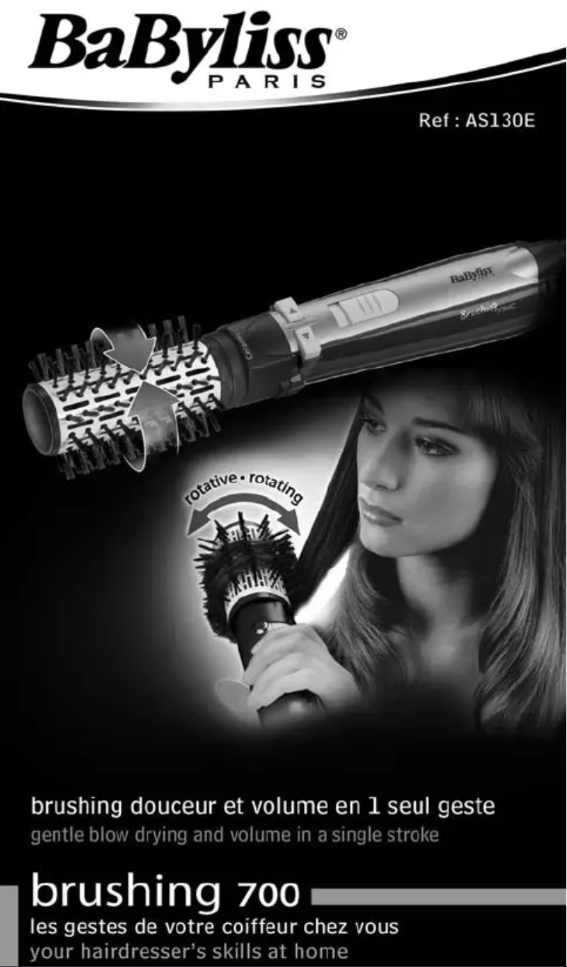 Page 1 de la notice Manuel utilisateur BaByliss AS130E