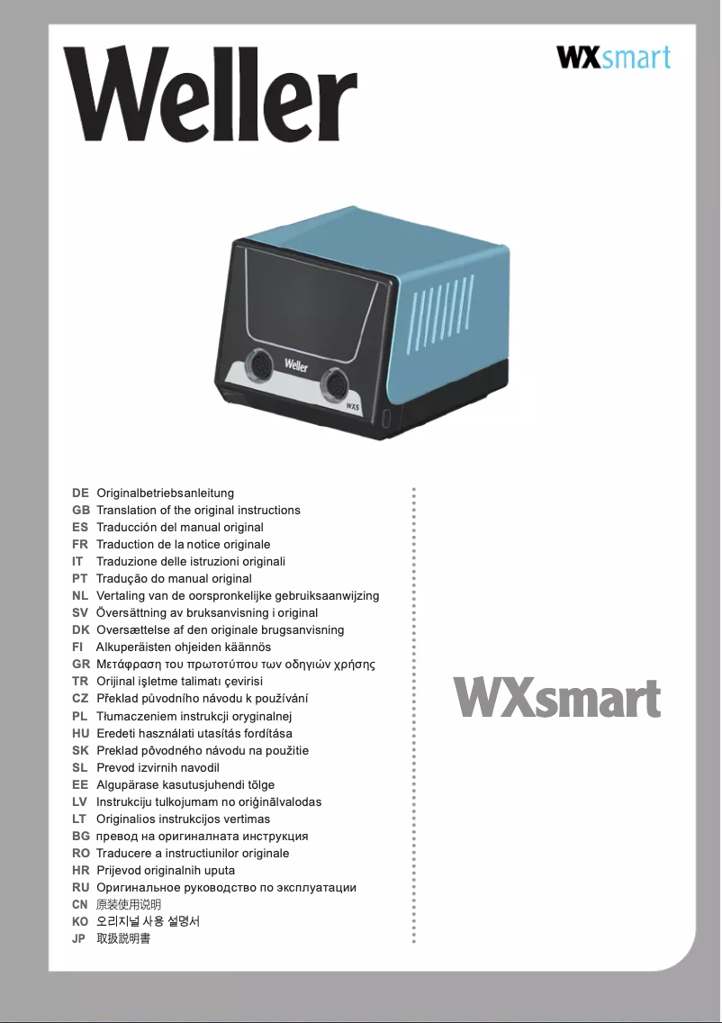 Page 1 de la notice Manuel utilisateur Weller WXS2021